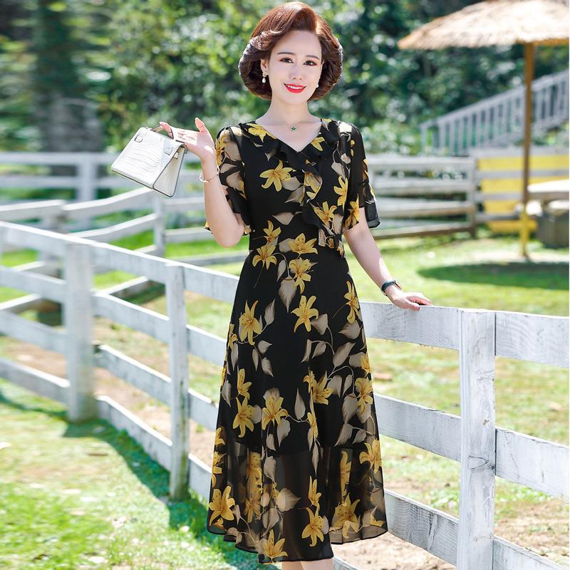 Đầm Hoa Mềm Mát Thời Trang Cho Mẹ VH81 - Hàng Quảng Châu Cao Cấp