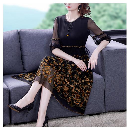 Váy Hè Trung Niên Khí Chất Sang Trọng VH51 - Hàng Quảng Châu Cao Cấp