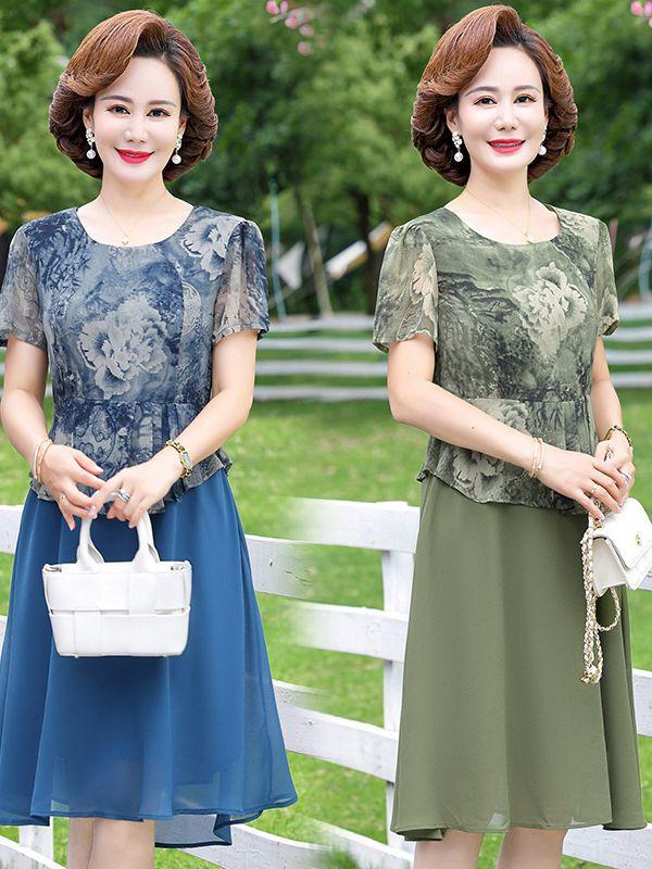 (HÀNG SẴN) Váy Mùa Hè Chất Voan Cho Mẹ VH36 - Hàng Quảng Châu Cao Cấp